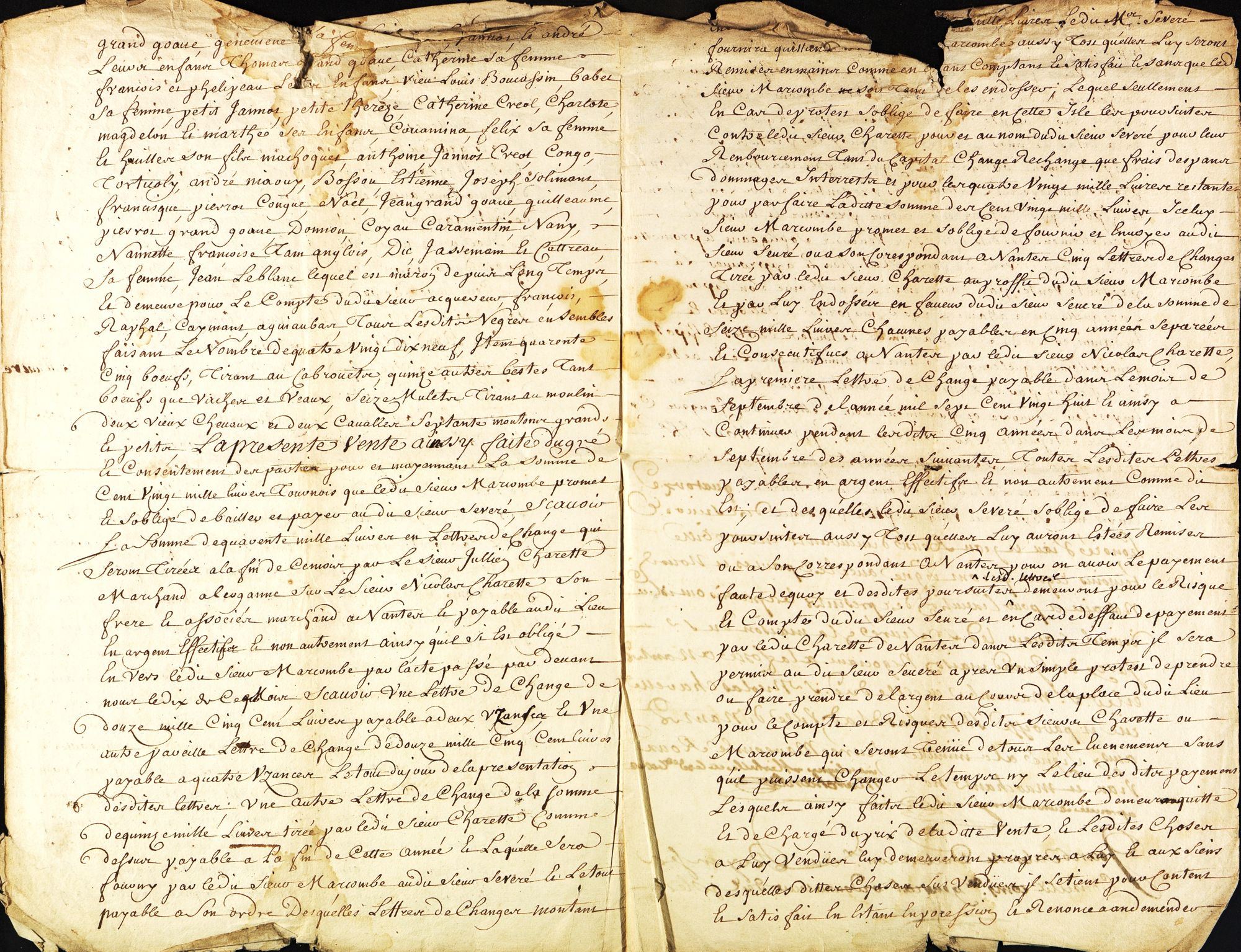 Acte de vente d'une habitation à Léogane sur l'île de Saint-Domingue, 1727, page 3 - F 429 (AD 71)