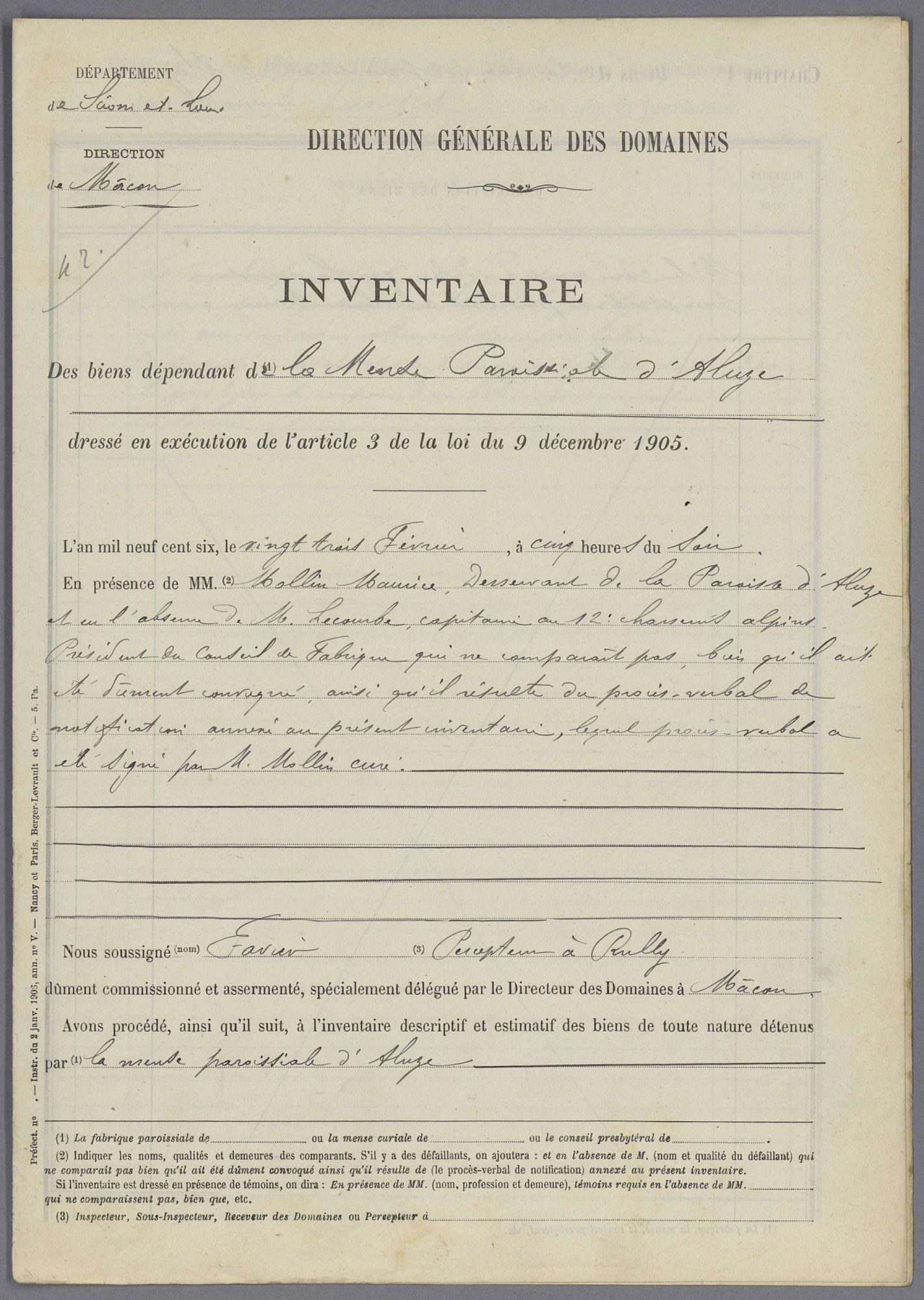 Inventaires des biens des églises