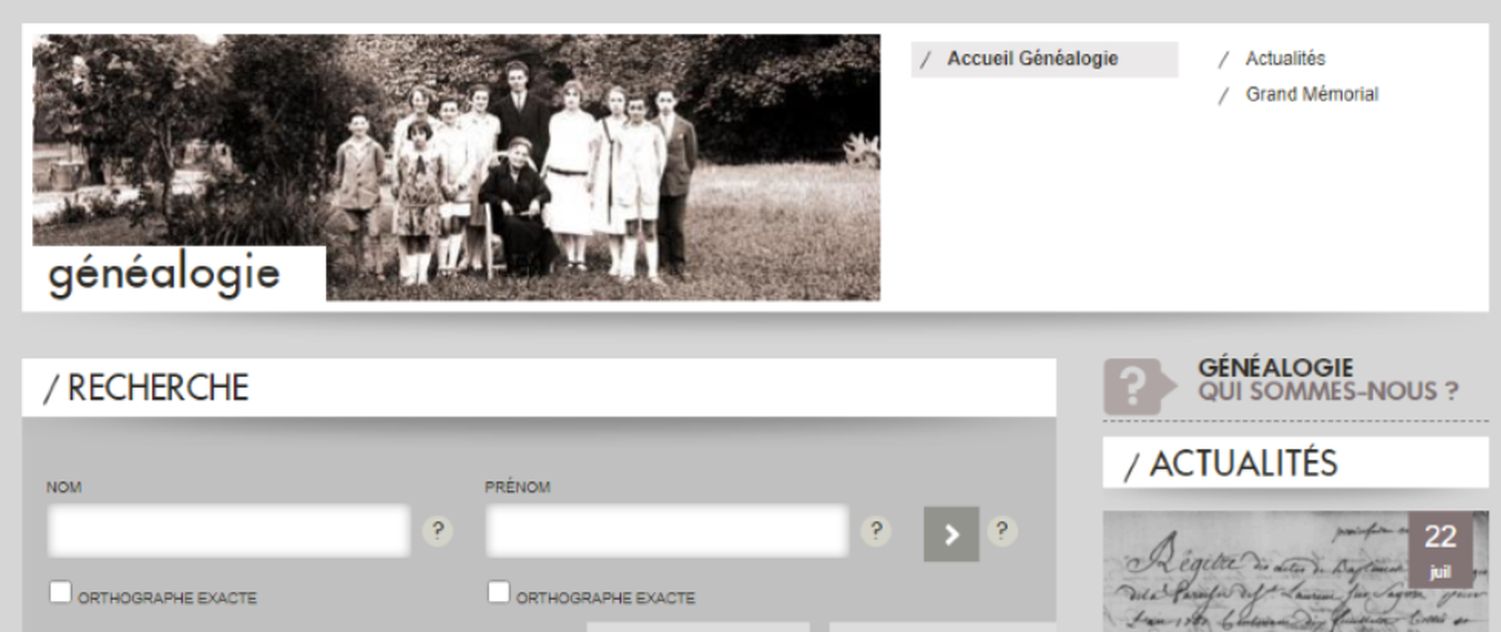 Portail généalogie - SIAF