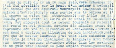 Extrait du rapport de gendarmerie du 20 mars 1943