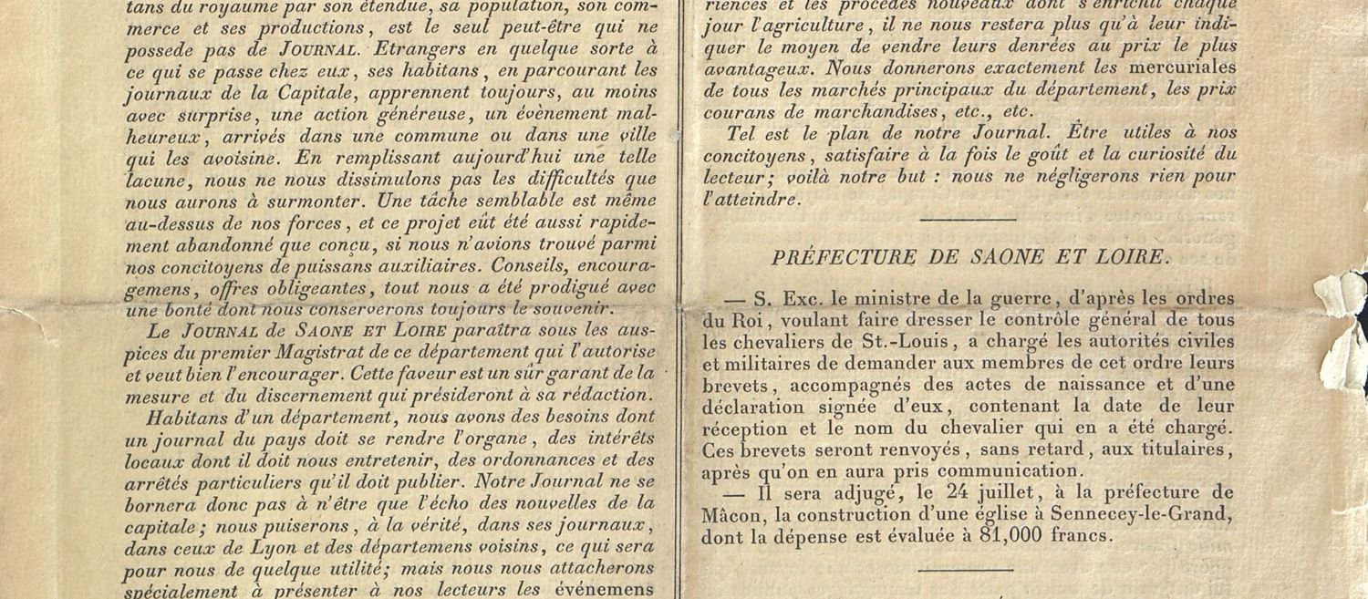 Journal de Saône-et-Loire_1826_cote_PR63-1
