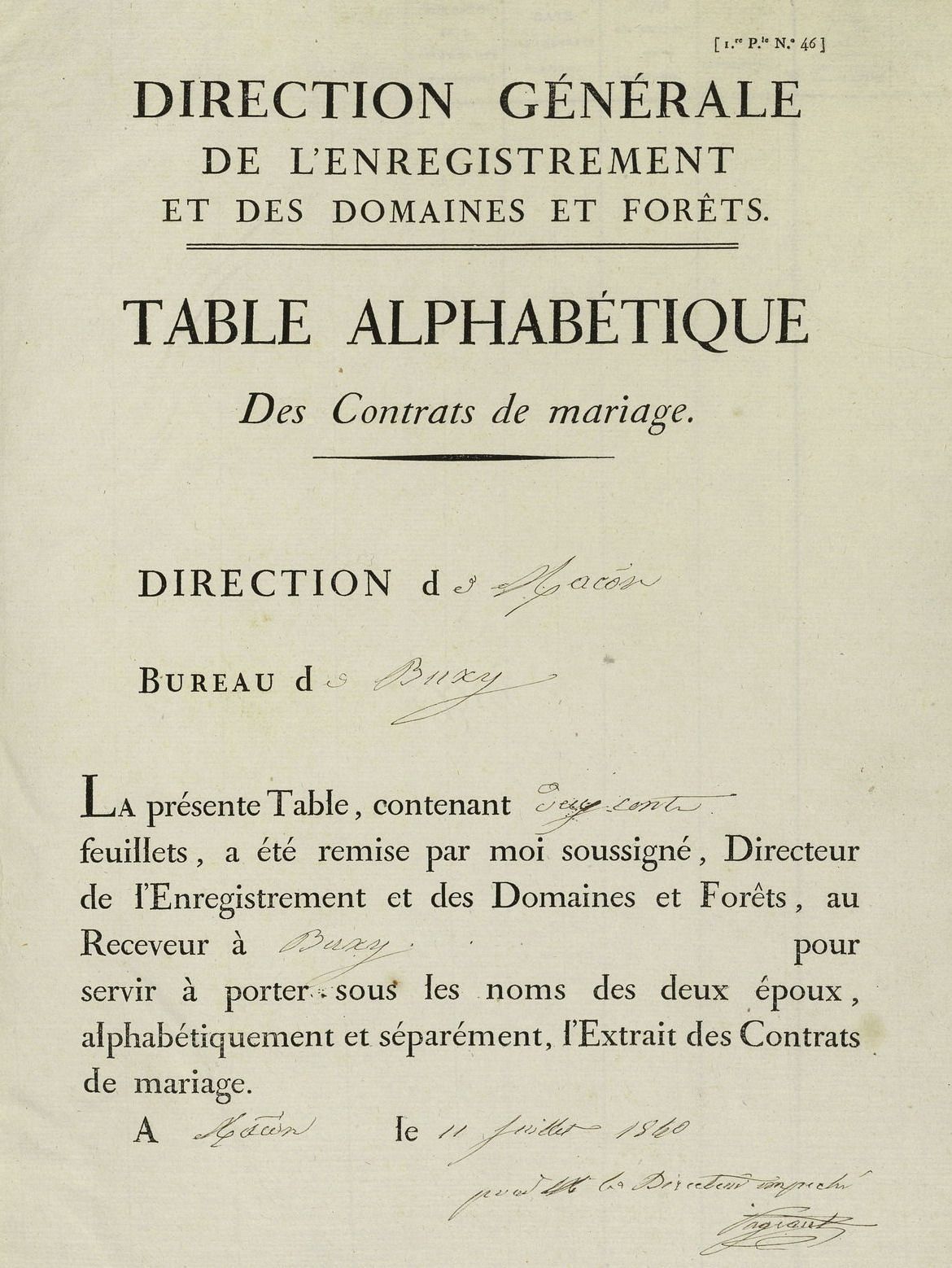 Nouveautés en ligne (Table des contrats de mariages, 3Q 9203).