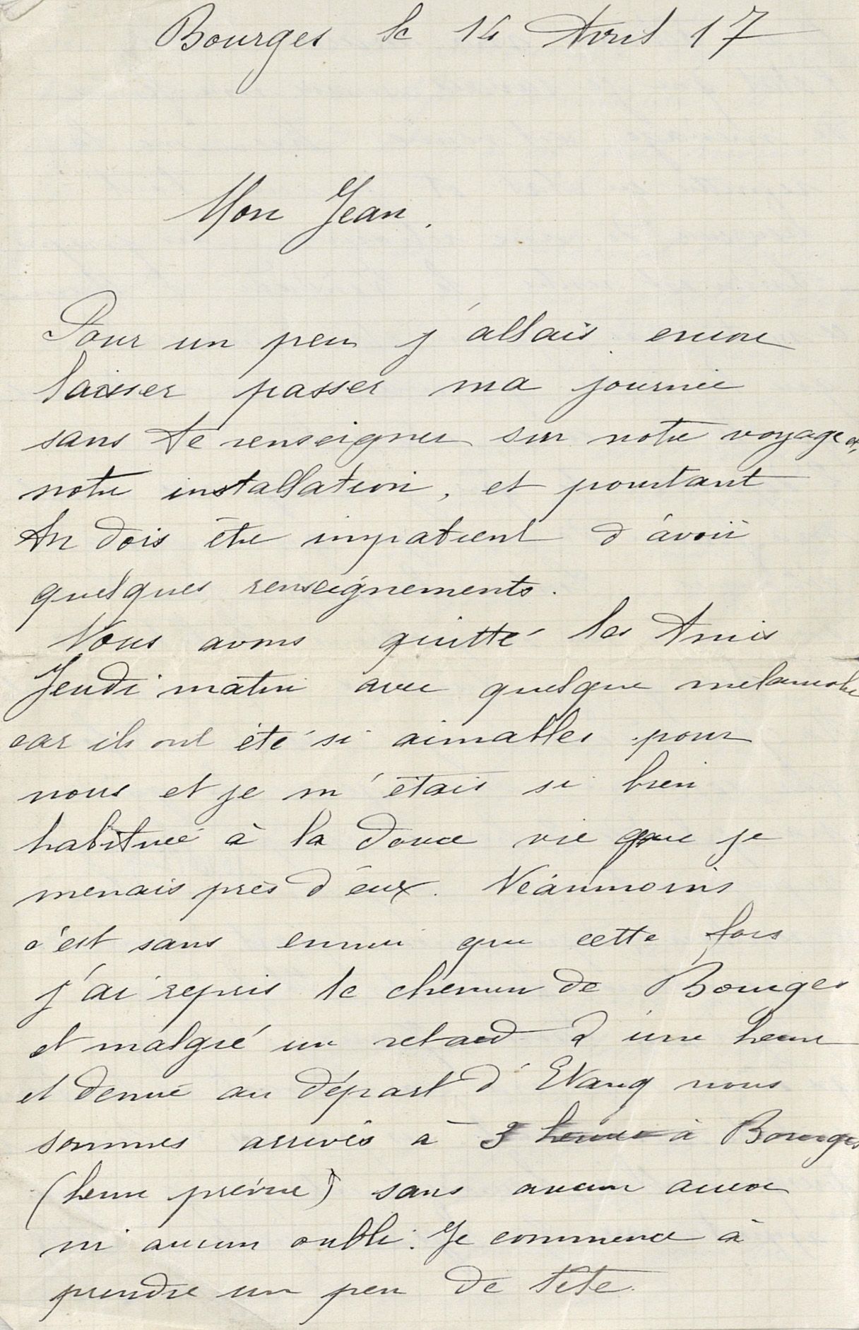 Lettre du 14 avril 1917