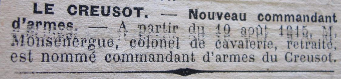 Le Progrès de Saône-et-Loire, 23 août 1915. ADSL PR 97/77