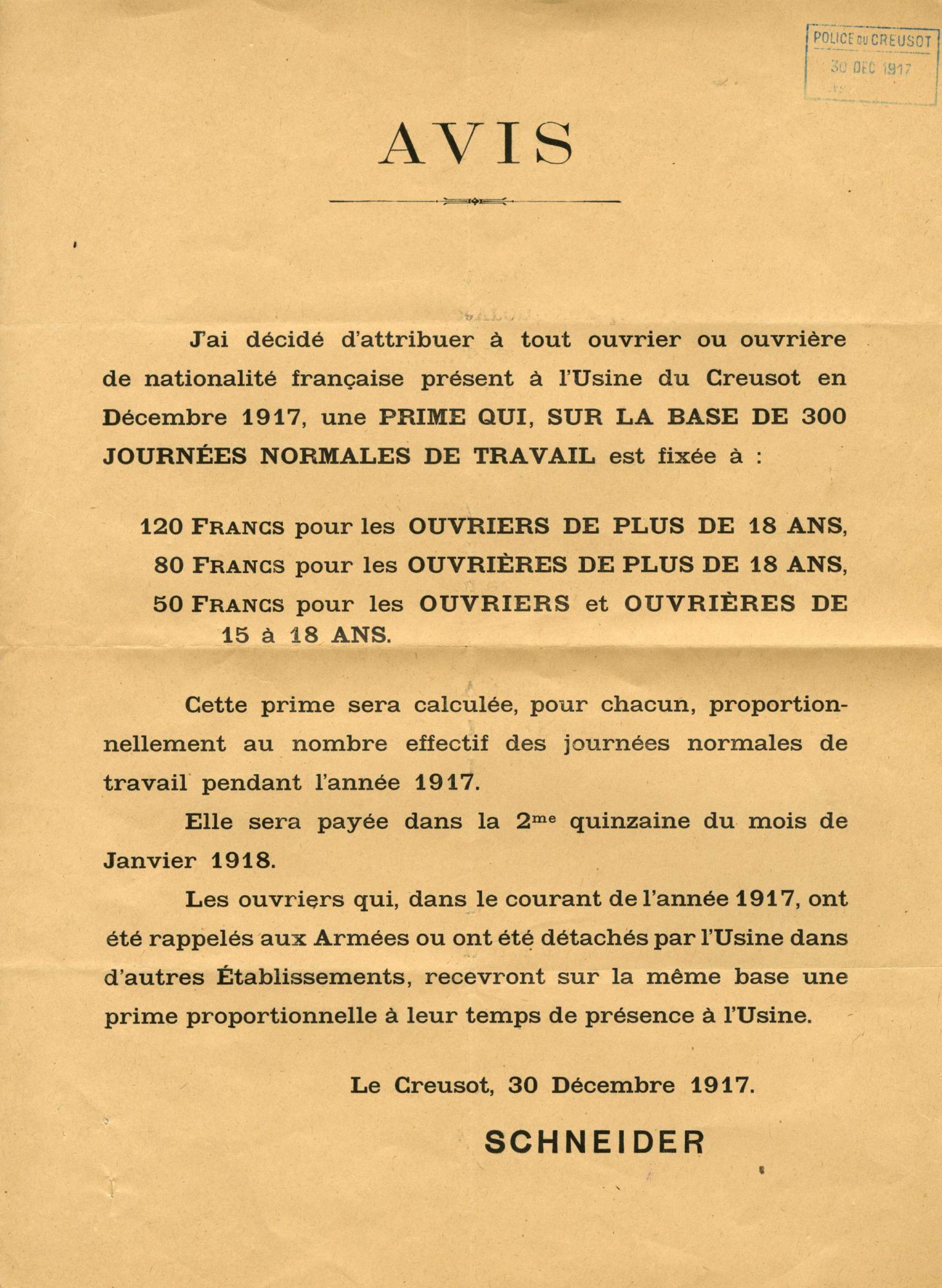 30 décembre 1917. ADSL M 3311