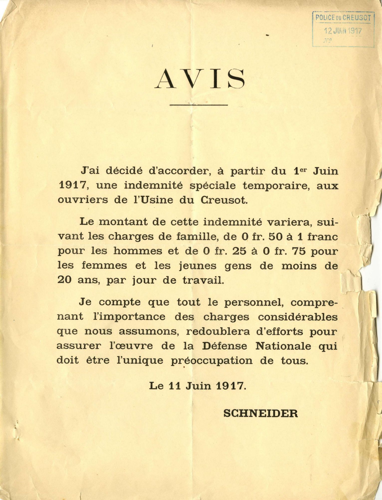 11 juin 1917. ADSL, M 3311