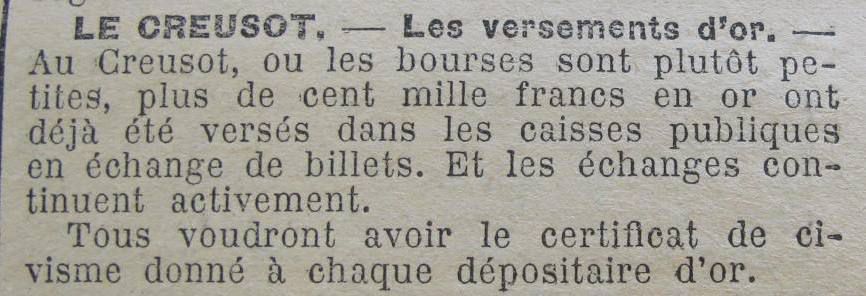 Le Progrès de Saône-et-Loire, 27 juillet 1915. ADSL PR 97/77