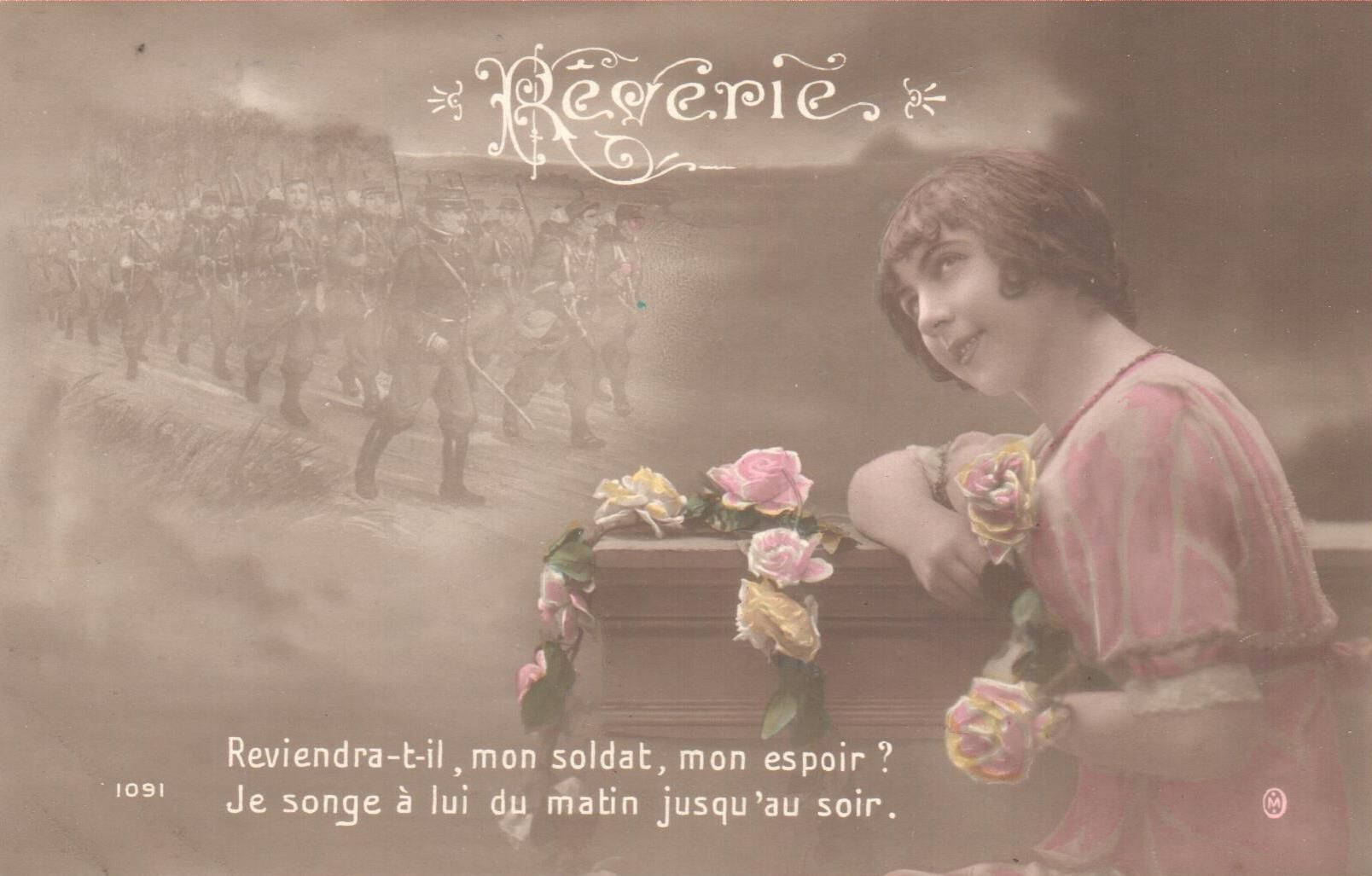 Francine à Louis, carte en circulation le 7 mars 1915. Collection Rochette