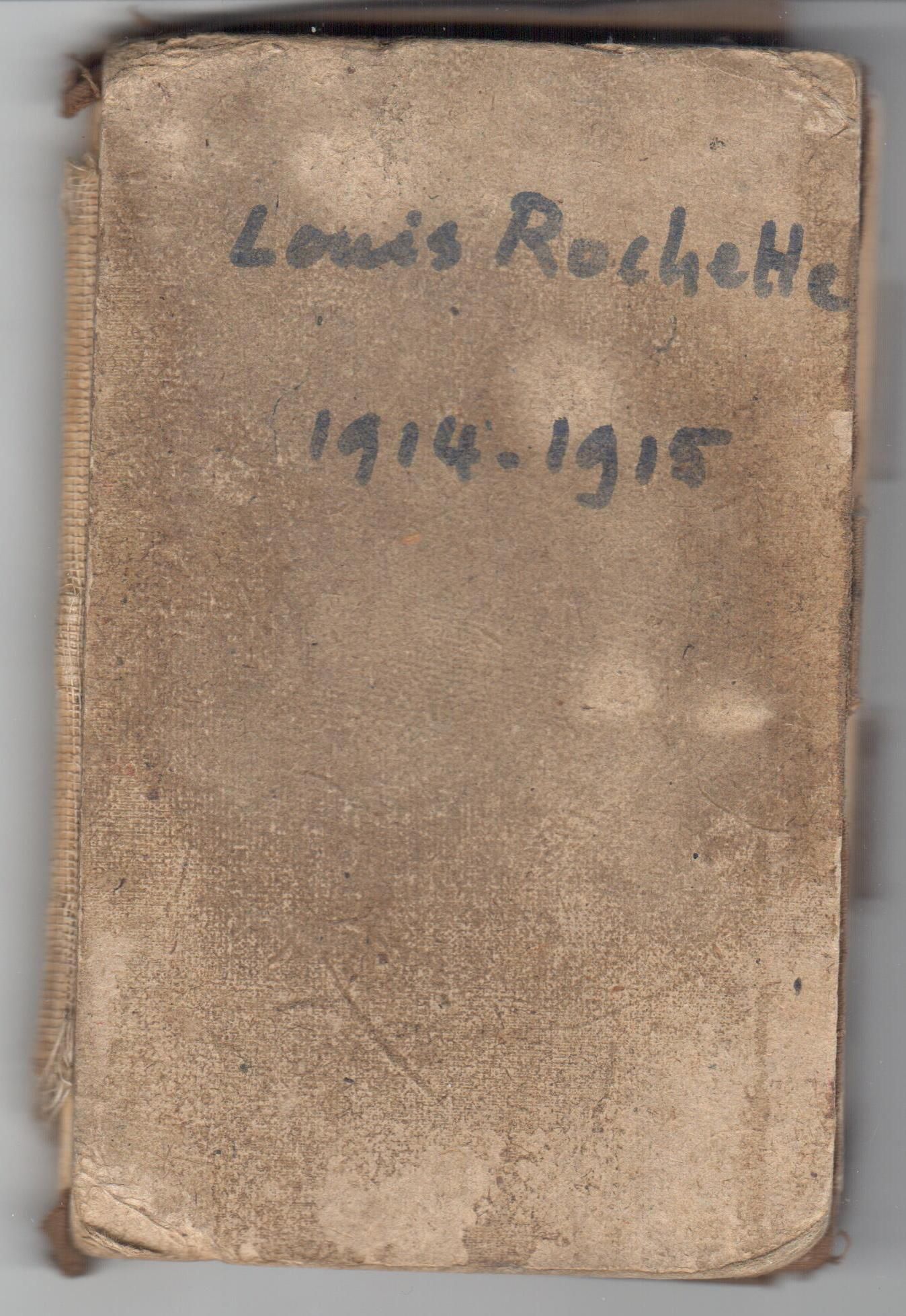 Couverture du carnet personnel de Louis Rochette. Collection Rochette