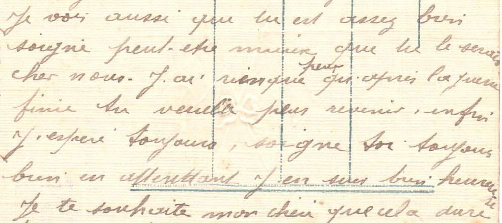 Francine à Louis, 18 mars 1915. Collection Rochette